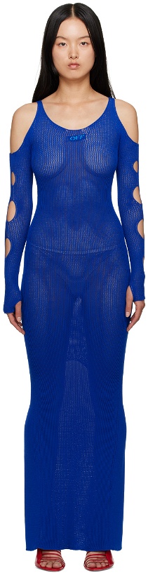Photo: Off-White Blue Hole Net Maxi Dress