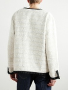 READYMADE - Satin-Trimmed Cotton-Blend Tweed Jacket - White