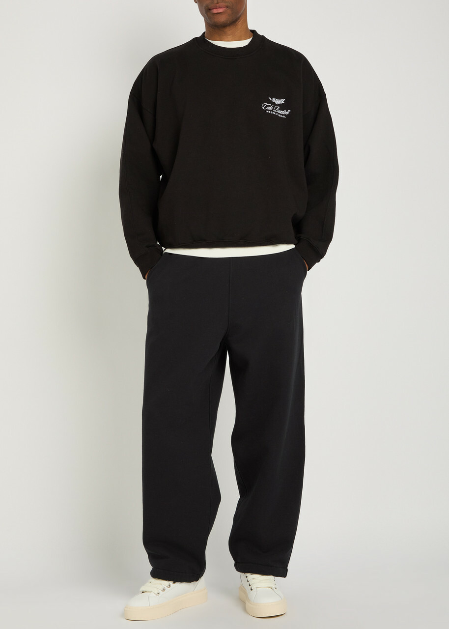 Cole Buxton International Logo-embroidery Cotton Sweatshirt Black