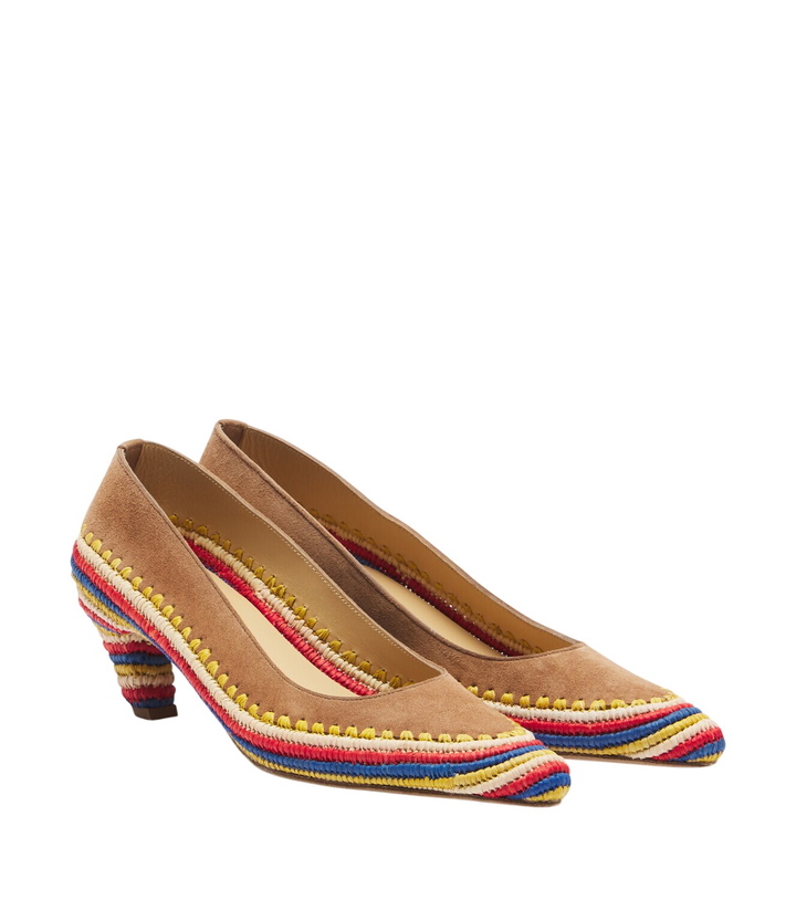 Photo: Gabriela Hearst Peggy suede and raffia pumps
