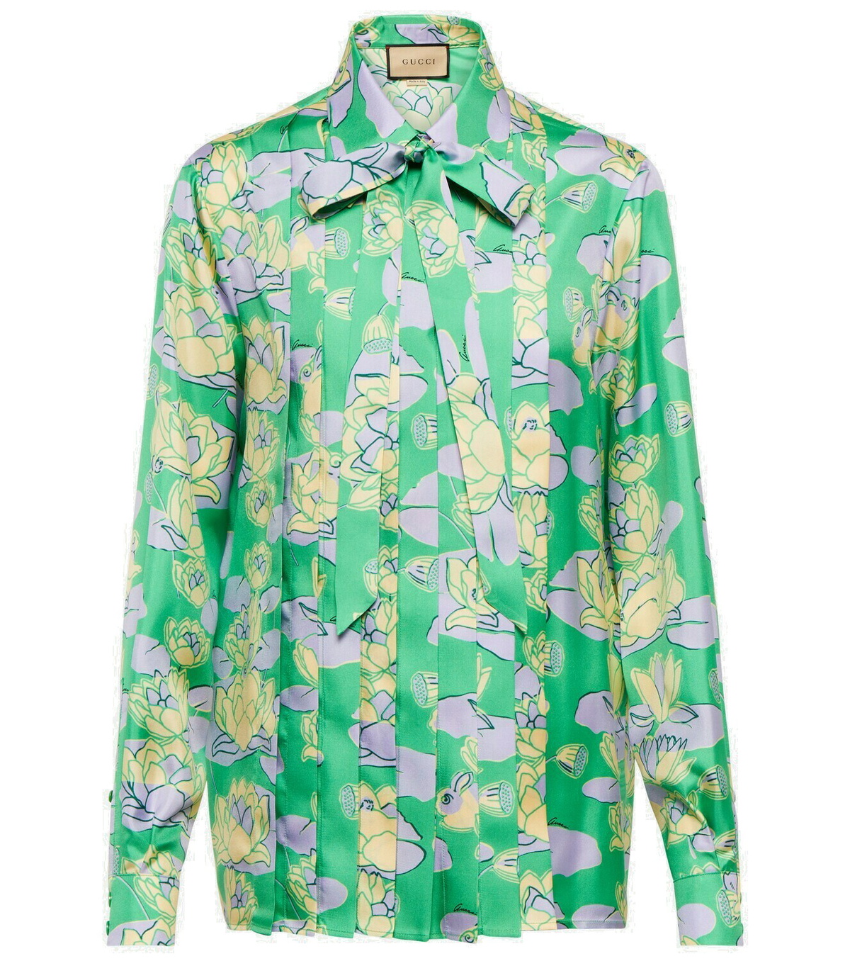 Gucci - Floral pleated silk shirt Gucci