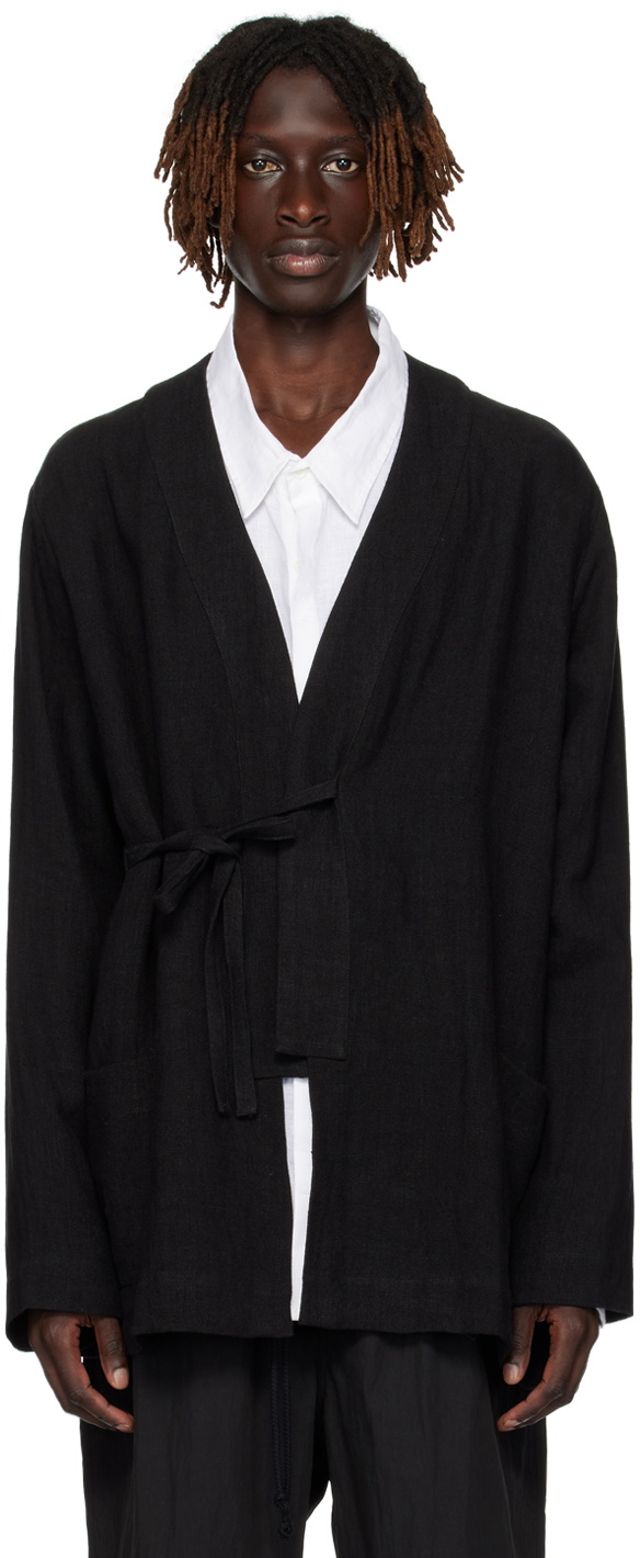 COMMAS Black Self-Tie Robe Commas