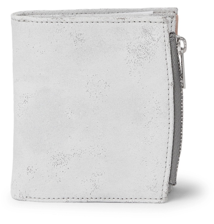 Photo: Maison Margiela - Distressed Suede Bifold Cardholder - Gray