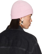 Acne Studios Pink Embroidered-Logo Beanie