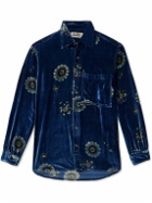 Karu Research - Throwing Fits Printed Silk-Velour Shirt - Blue