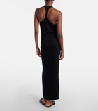 Tom Ford Ribbed-knit halterneck jersey maxi dress