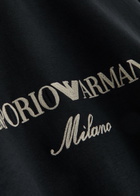 Emporio Armani Logo-embroidered Cotton-blend Sweatshirt Navy