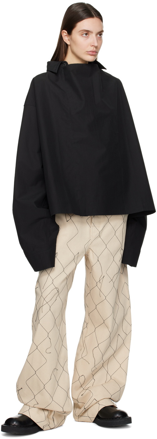 AIREI Black Paneled Shirt