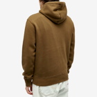 Maison Kitsuné Men's College Fox Embroidered Comfort Hoodie in Khaki