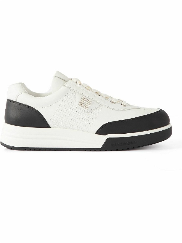 Photo: Givenchy - G-4 Logo-Appliquéd Leather Sneakers - White