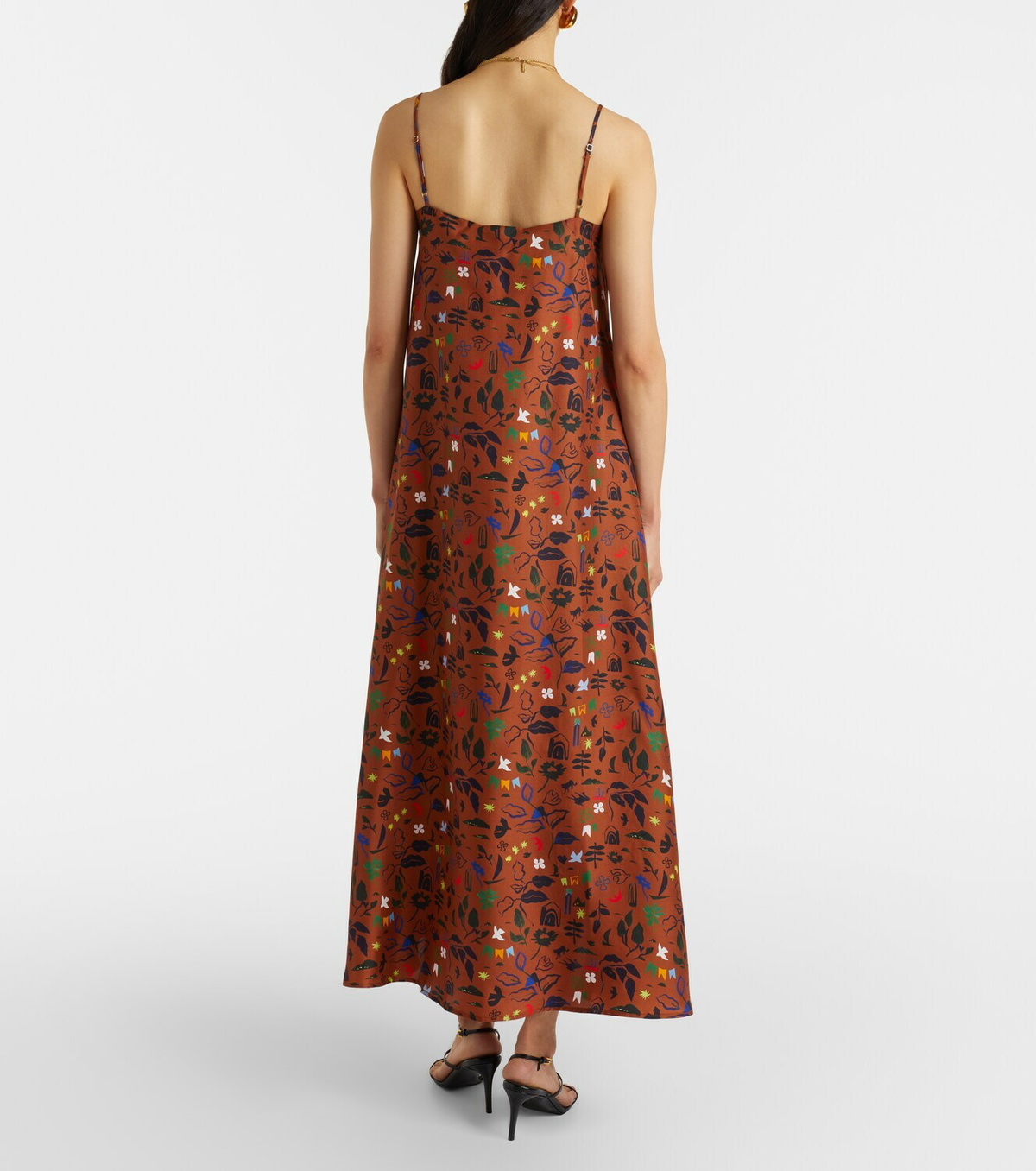 Asceno Melfi printed silk twill midi dress
