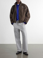 NAHMIAS - Grid Checked Logo-Embroidered Cotton Blouson Jacket - Brown