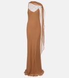The Sei Caped silk satin gown