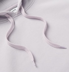 AMI - Embroidered Loopback Cotton-Jersey Hoodie - Men - Lilac