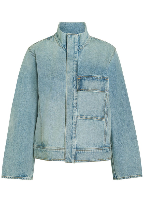 Photo: Nili Lotan Marilou High-neck Denim Jacket Light Blue