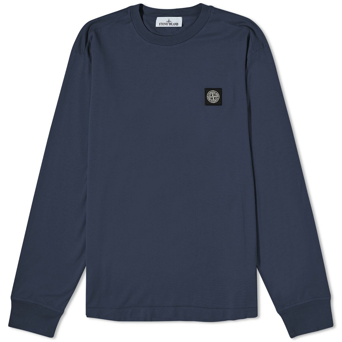 Photo: Stone Island Men's Long Sleeve Patch T-Shirt in Navy Blue
