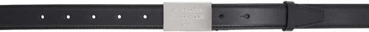 Photo: Acne Studios Black Engraved Logo Leather Belt