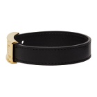 Versace Black and Gold Leather Bracelet
