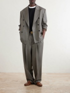 Versace - Pleated Pinstriped Virgin Wool-Twill Trousers - Gray