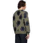 Dries Van Noten Khaki and Navy Embroidered Hefel Sweatshirt