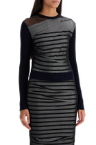JEAN PAUL GAULTIER "striped mesh sailor shirt Blue