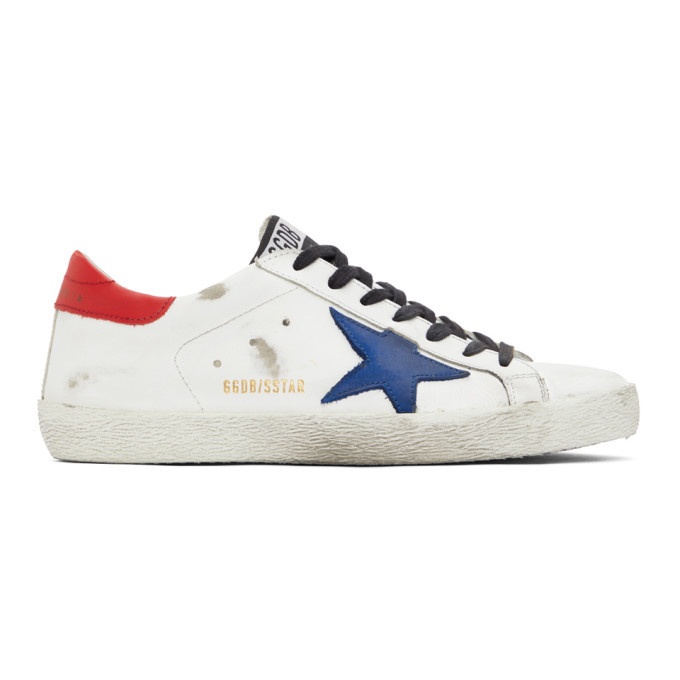 Photo: Golden Goose White and Blue Super-Star Sneakers
