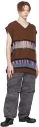 NAMESAKE Brown Wool V-Neck Sweater