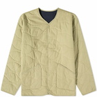 Universal Works Men's Reversible Quilted Liner Jacket in Olive/Navy