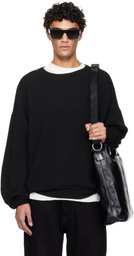 Fear of God ESSENTIALS Black Holiday Waffle Crewneck 90s Sweater