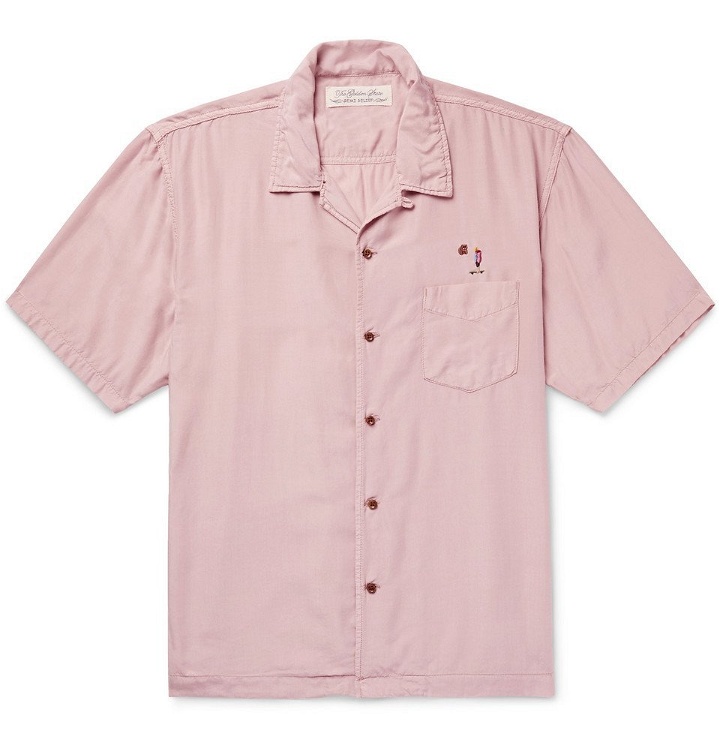 Photo: Remi Relief - Camp-Collar Embroidered Woven Shirt - Pink