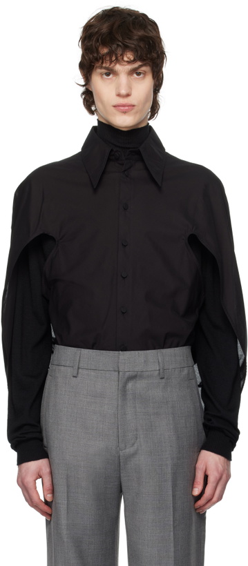 Photo: AARON ESH Black Open Arm Shirt