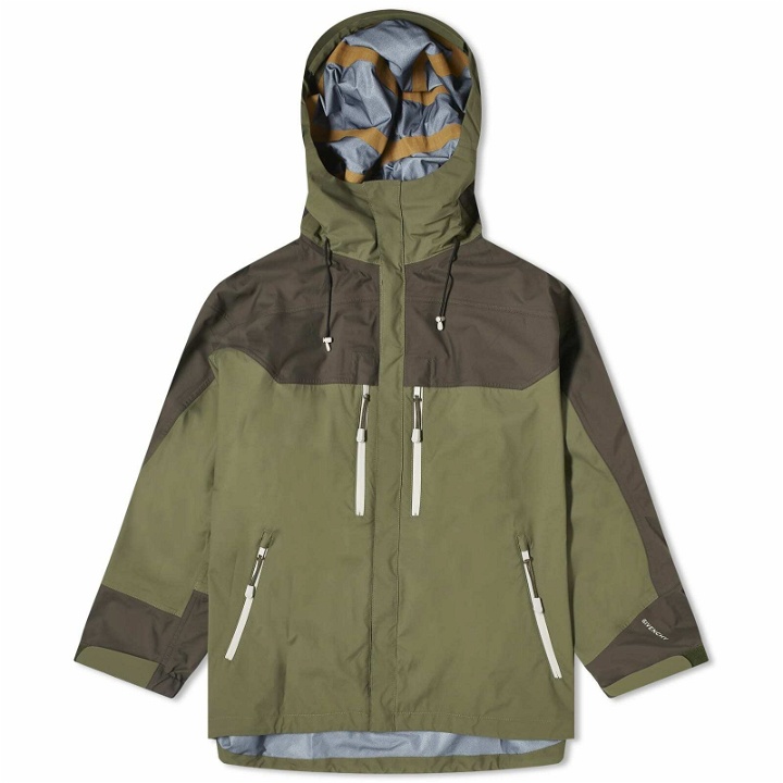 Photo: Givenchy Men's Two Tone Shell Jacket in Olive Green