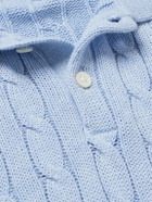 Polo Ralph Lauren - Cable-Knit Cashmere Polo Shirt - Blue