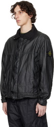 Stone Island Black Raw Linen Plated-OVD Jacket