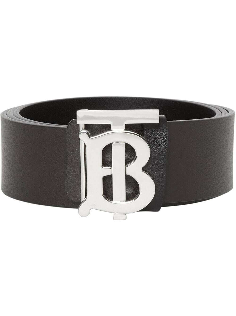 BURBERRY 4cm Logo-Embossed Leather Belt for Men