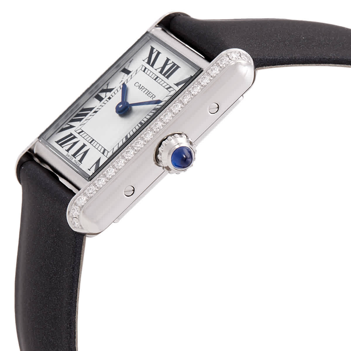 Cartier Tank Must Small Model Diamond Silver Dial Watch W4TA0031