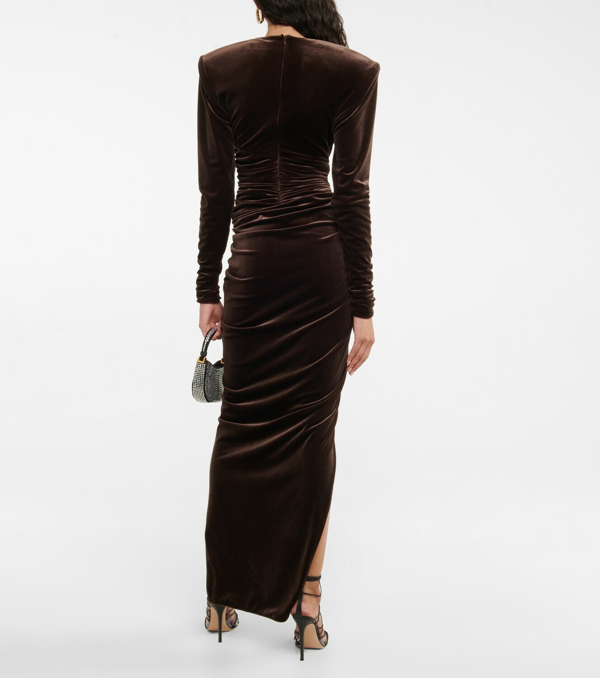 alex evenings ruched velvet dress Alex Evenings Halter Neck Velvet Evening Dress 5191945 main image 1