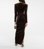 Alexandre Vauthier - Ruched velvet maxi dress