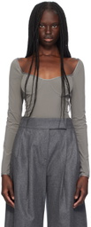 Paris Georgia Gray Underwire Bodysuit