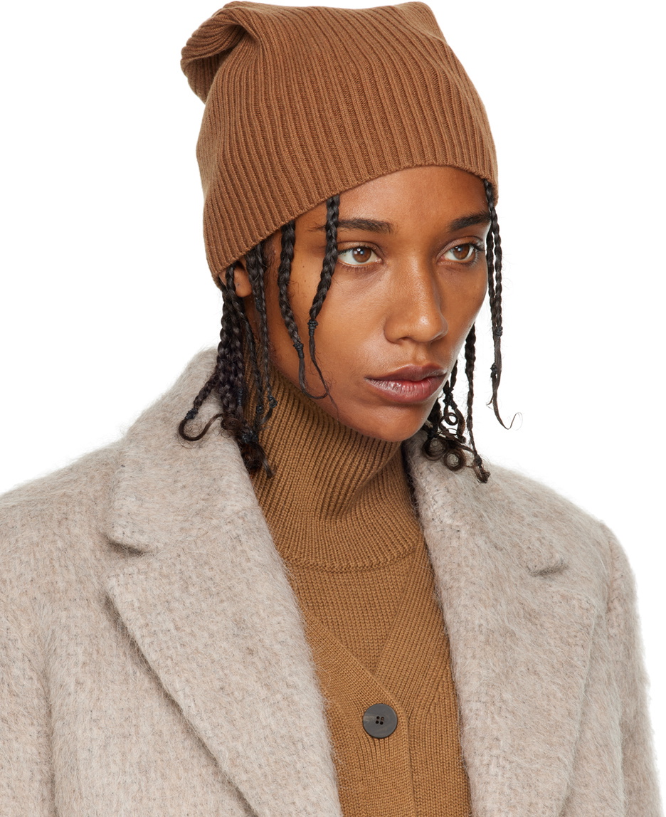 Studio Nicholson Tan Ribbed Beanie Studio Nicholson