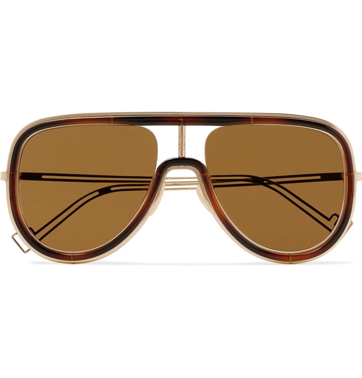 Photo: Fendi - Aviator-Style Tortoiseshell Acetate and Gold-Tone Sunglasses - Gold
