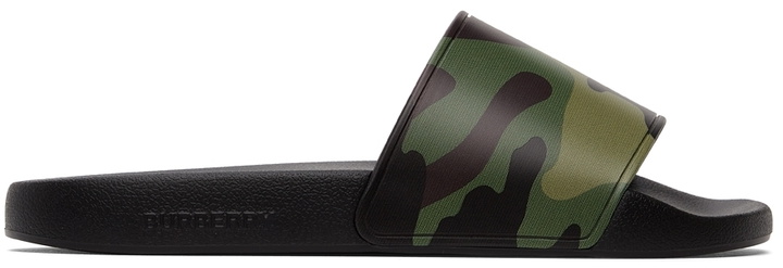 Photo: Burberry Beige & Black Camouflage Print Slides