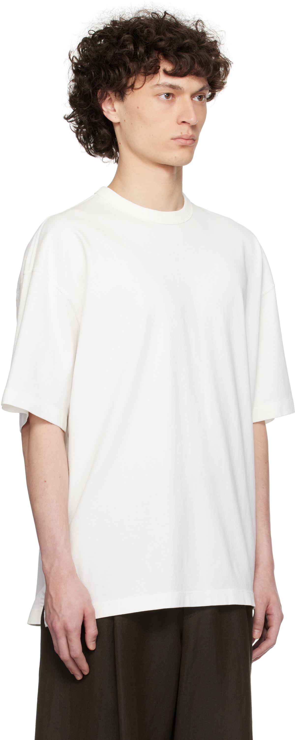 YLÈVE Off-White Open End Cotton Pigment Dye T-shirt
