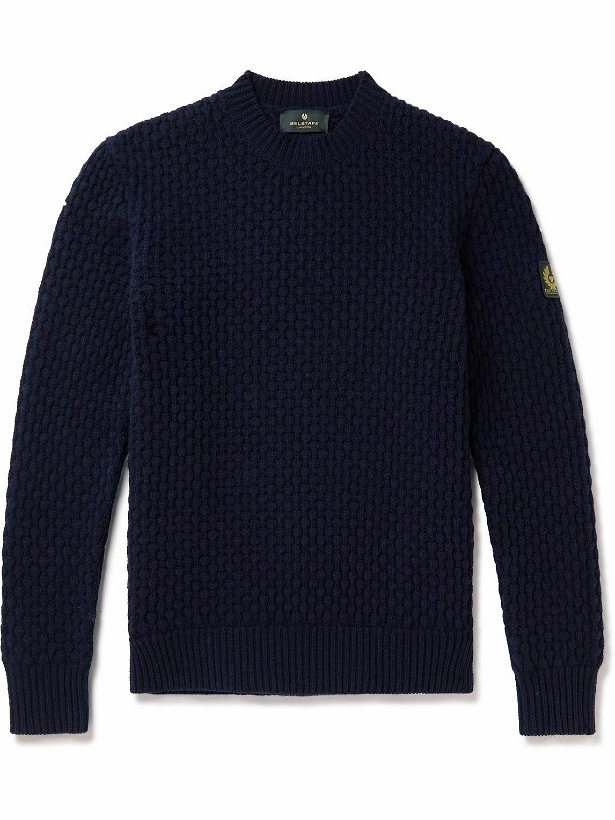 Photo: Belstaff - Submarine Cable-Knit Wool Sweater - Blue