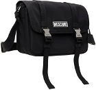 Moschino Black Logo Patch Messenger Bag