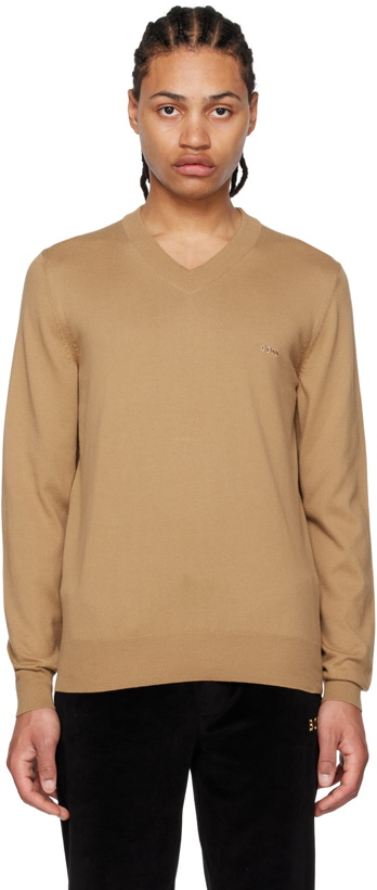Photo: BOSS Tan Embroidered Sweater