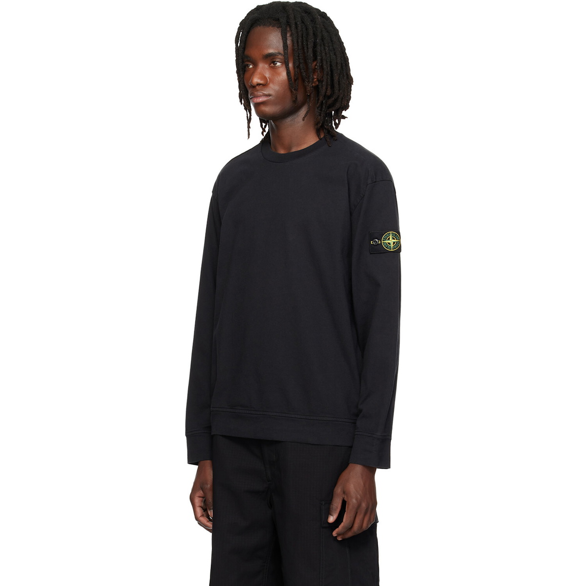 Stone Island Black 6100057 Heavy Organic Cotton Jersey Sweatshirt
