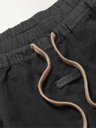 Fear of God - Wide-Leg Logo-Appliquéd Cotton-Twill Shorts - Black