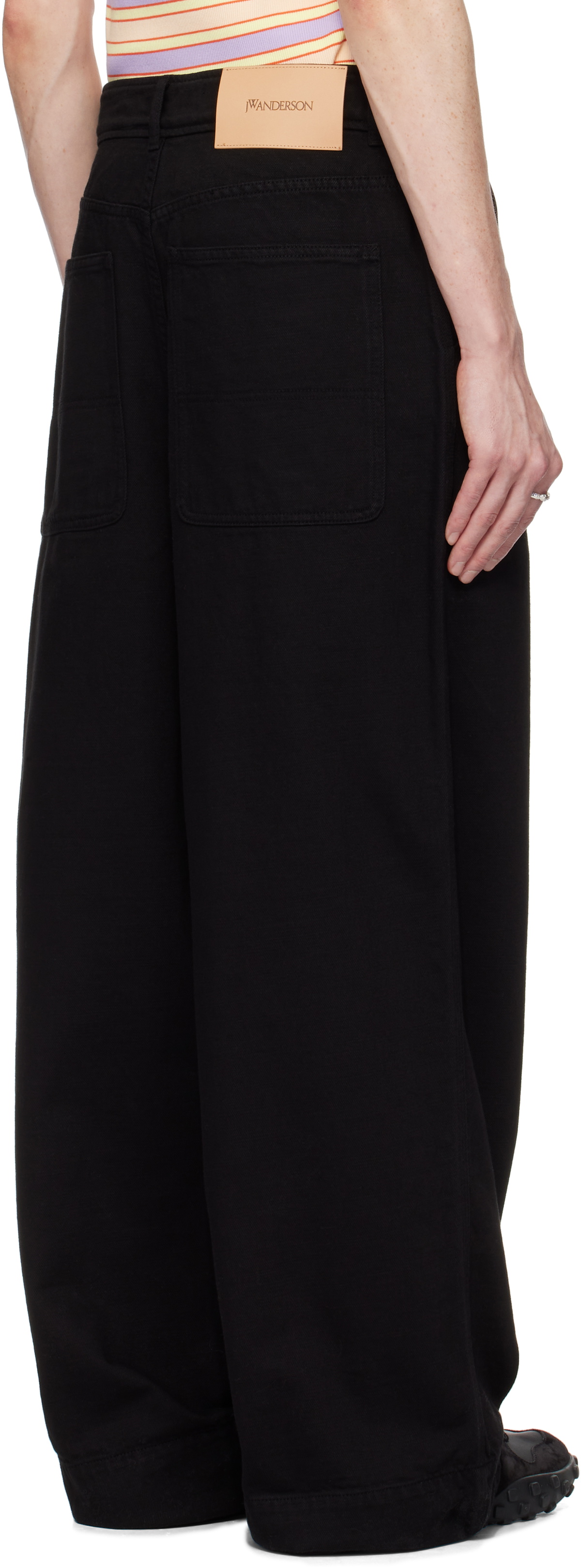 JW Anderson Black High-Waist Wide Leg Trousers JW Anderson
