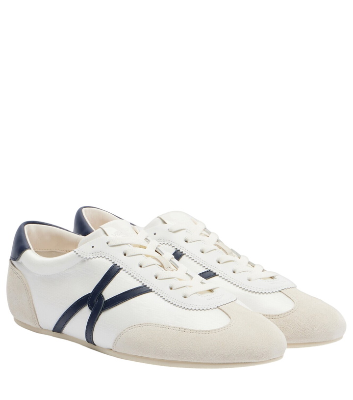 Photo: Veronica Beard Leather-trimmed canvas sneakers